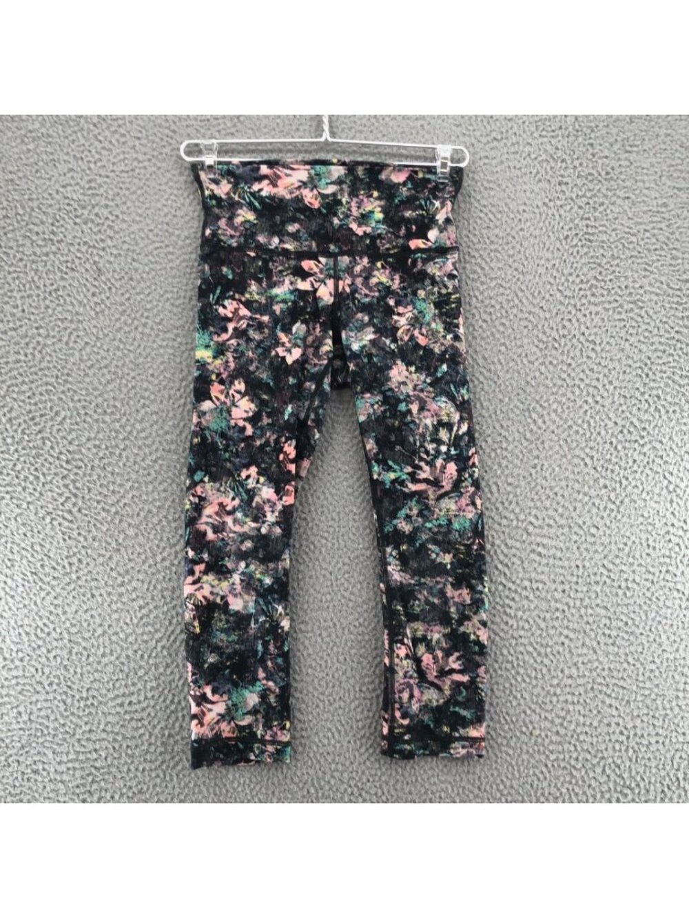 Lululemon Wunder Under Dappled Daze Legging Womens 4 Black Pink Floral High Rise